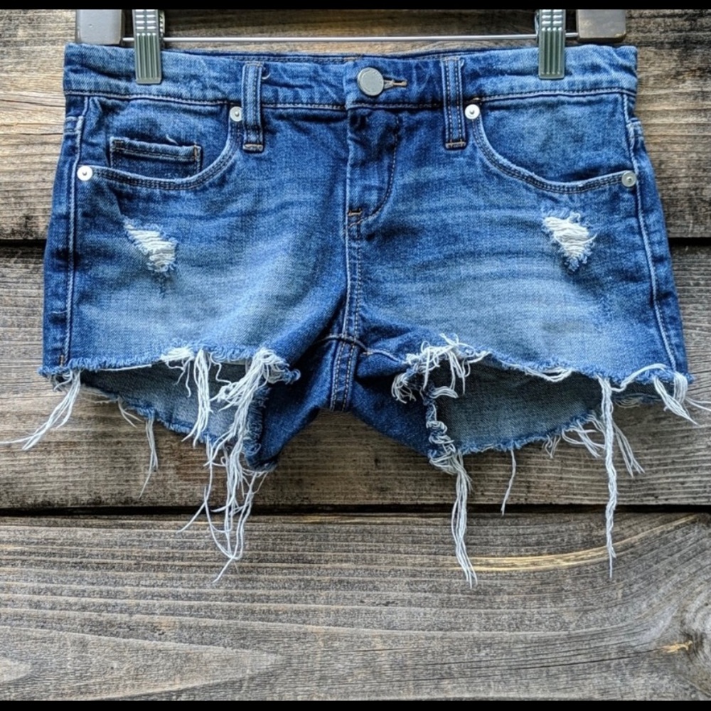 Blank NYC Little Queenie Denim Cutoffs Distress 24